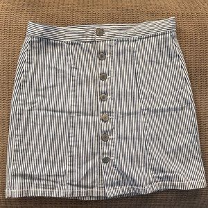 Brandy Striped Button Up Skirt